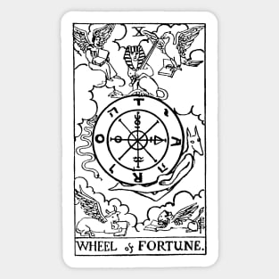 The Wheel of Fortune Tarot in black Sticker